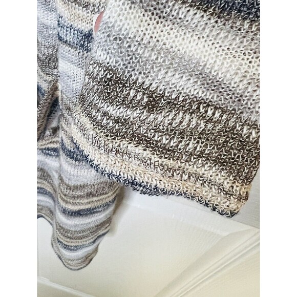 Ecote Open Front Long Draping Fair Isle Cardigan Size M Long Sleeve Pockets - Picture 5 of 8